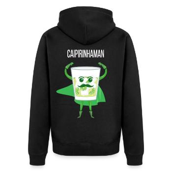 Caipirinha Funny Funny Superhero Cocktail - Unisex Premium Organic Zip Hoodie - black - Back - Nico (187cm)
