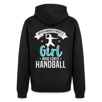 handball fille femme dames handball - Veste à capuche bio Premium Unisexe - noir - Dos - Nico (187cm)