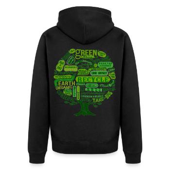 Arbre de Nature - Eco Vegan Nature Changement Climatique - Veste à capuche bio Premium Unisexe - noir - Dos - Nico (187cm)
