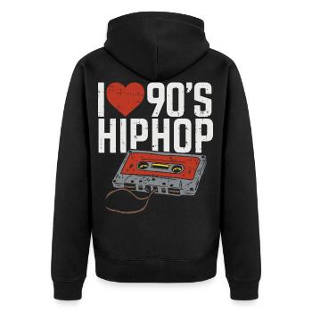 Hip Hop des années 90 - Veste à capuche bio Premium Unisexe - noir - Dos - Nico (187cm)
