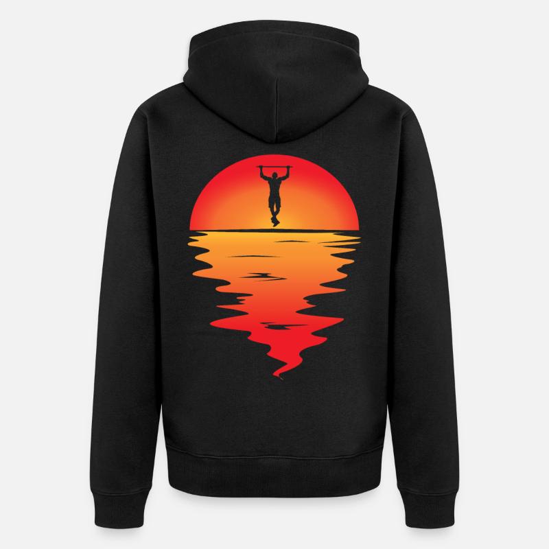 Coucher de soleil - Veste à capuche bio Premium Unisexe - noir