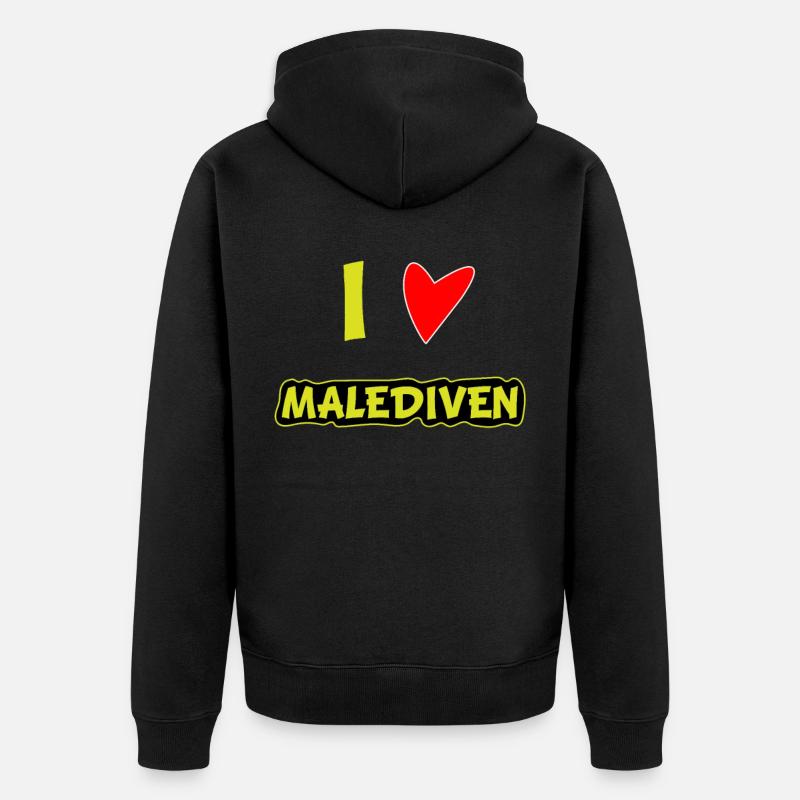 J’adore les Maldives - Veste à capuche bio Premium Unisexe - noir