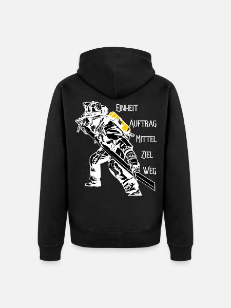 Feuerwehr - Unisex Premium Bio Zip Hoodie - Schwarz