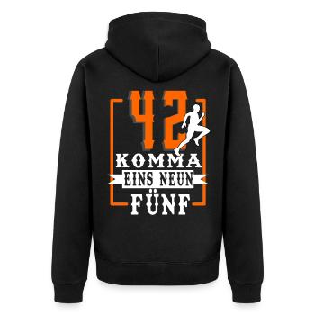 Marathon - Unisex Premium Organic Zip Hoodie - black - Back - Nico (187cm)