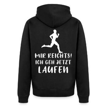 Enough for me I'm going to run now - Unisex Premium Organic Zip Hoodie - black - Back - Nico (187cm)
