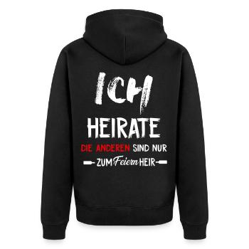 I'm getting married, the others are just celebrating here - Unisex Premium Organic Zip Hoodie - black - Back - Nico (187cm)