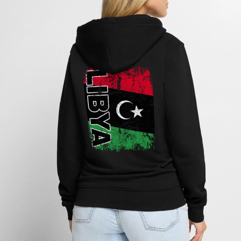 Drapeau de la Libye drapeau libyen Libye Libye retro Veste à capuche bio Premium Unisexe