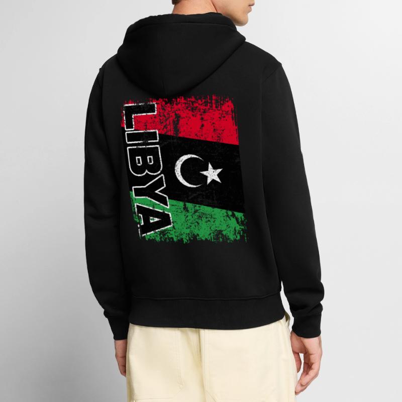 Drapeau de la Libye drapeau libyen Libye Libye retro Veste à capuche bio Premium Unisexe