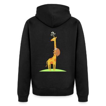Paresseux Girafe Suspendu Drôle Fatigué - Veste à capuche bio Premium Unisexe - noir - Dos - Nico (187cm)