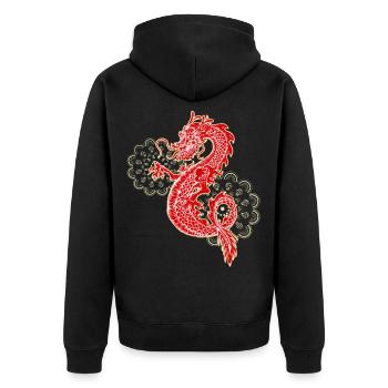 Dragon chinois avec cadeau mandala - Veste à capuche bio Premium Unisexe - noir - Dos - Nico (187cm)