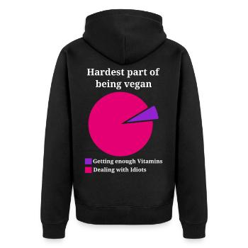 Le plus difficile d'être végétalien - Veste à capuche bio Premium Unisexe - noir - Dos - Nico (187cm)