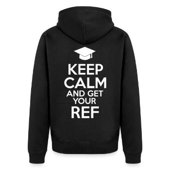 Referendariat Lehrer Lehrerin Geschenk Idee - Unisex Premium Bio Zip Hoodie - Schwarz - Hinten - Nico (187cm)