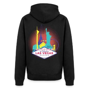 Las Vegas USA Casino Games Evening Gift Shirt - Unisex Premium Organic Zip Hoodie - black - Back - Nico (187cm)