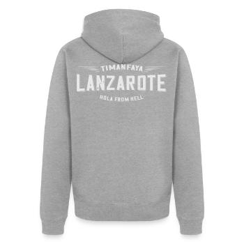 lanzarote 10 espagne canaries nature vacances île - Veste à capuche bio Premium Unisexe - gris chiné - Dos - Nico (187cm)