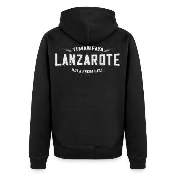 lanzarote 10 spain canary nature holiday island - Unisex Premium Organic Zip Hoodie - black - Back - Nico (187cm)