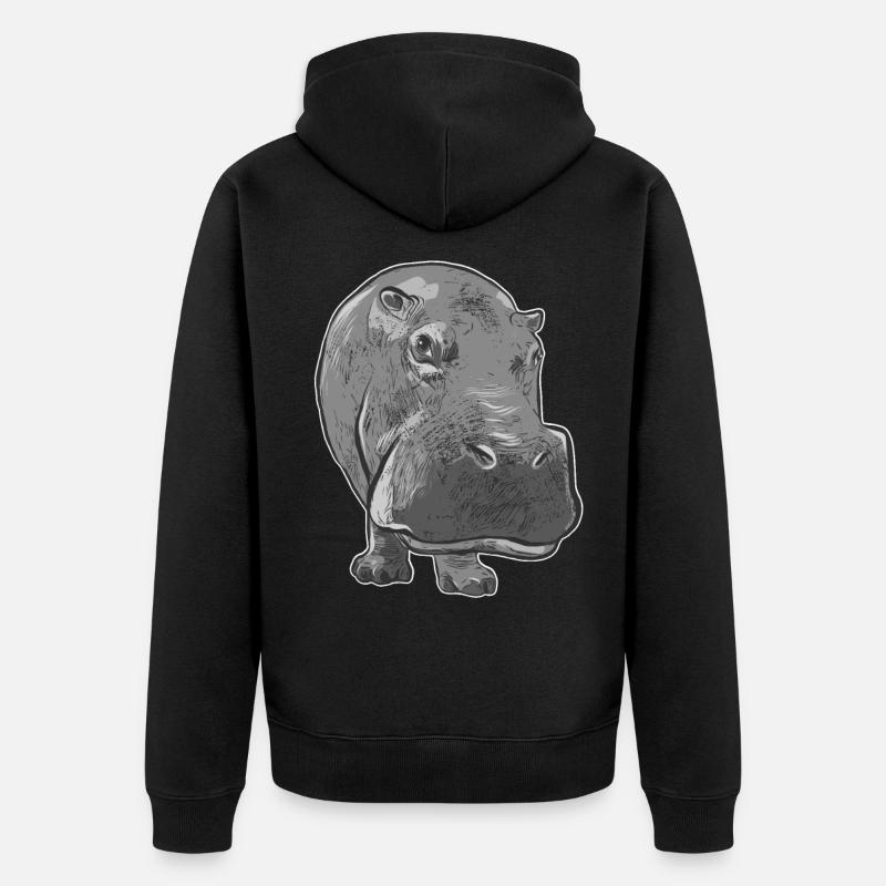 hippopotame - Veste à capuche bio Premium Unisexe - noir
