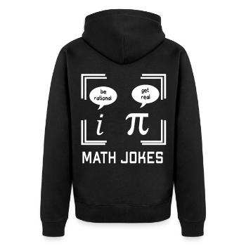 Math Jokes | Drôle de sort - Veste à capuche bio Premium Unisexe - noir - Dos - Nico (187cm)