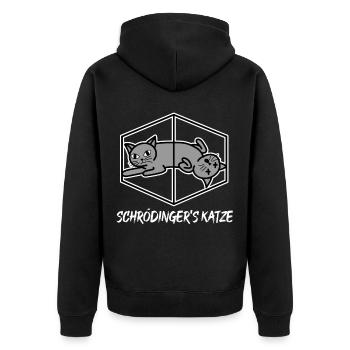 Le chat de Schrödinger - Veste à capuche bio Premium Unisexe - noir - Dos - Nico (187cm)