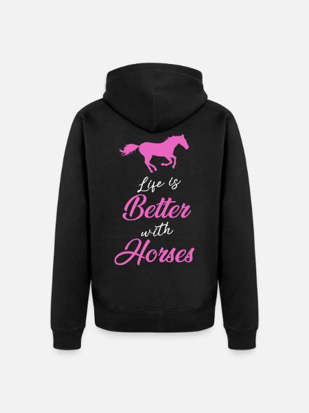 Cheval cheval d'équitation | conception - Veste à capuche bio Premium Unisexe - noir