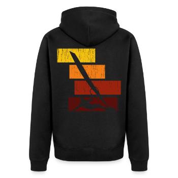 Chemise colorée - Veste à capuche bio Premium Unisexe - noir - Dos - Nico (187cm)