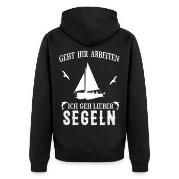 Segeln | Geschenk Segler | Geschenk Segeln lustig - Unisex Premium Bio Zip Hoodie - Schwarz - Hinten - Nico (187cm)