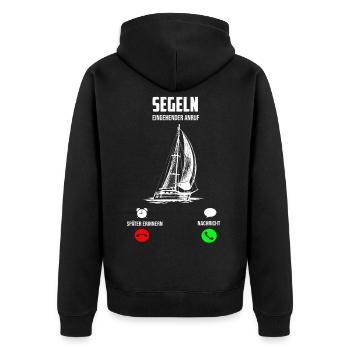 Naviguer | Cadeau marin | La voile de cadeau drôle - Veste à capuche bio Premium Unisexe - noir - Dos - Nico (187cm)