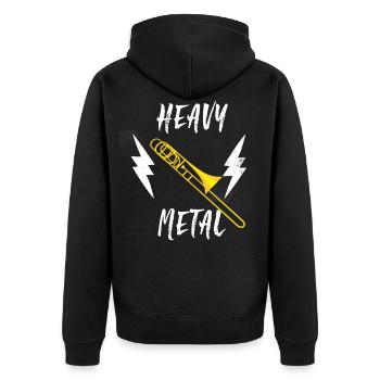Trombone heavy metal - Unisex Premium Organic Zip Hoodie - black - Back - Nico (187cm)