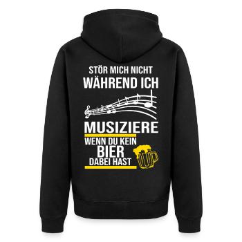 De la musique de soufflage | Musikverein | Cadeau musicien - Veste à capuche bio Premium Unisexe - noir - Dos - Nico (187cm)