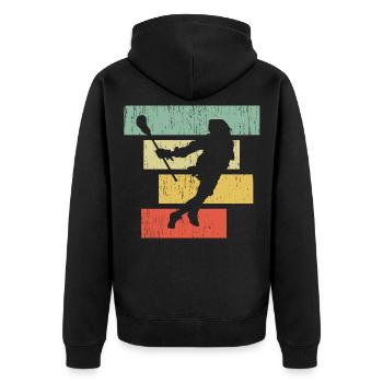 Lacrosse - Unisex Premium Bio Zip Hoodie - Schwarz - Hinten - Nico (187cm)