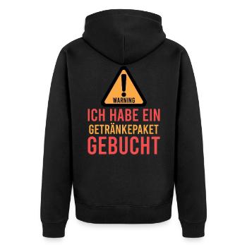 Bier – Shirt Partyurlaub Männerabend Geschenk - Unisex Premium Bio Zip Hoodie - Schwarz - Hinten - Nico (187cm)