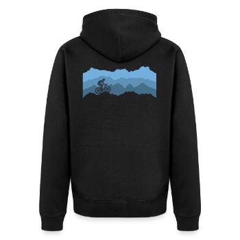 Bike shirt cycling cycling gift - Unisex Premium Organic Zip Hoodie - black - Back - Nico (187cm)