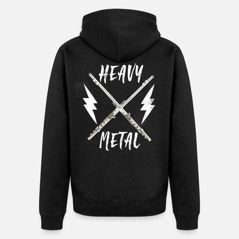 querfloete - Unisex Premium Organic Zip Hoodie - black