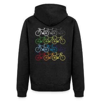 Bike shirt cycling cycling gift - Unisex Premium Organic Zip Hoodie - black - Back - Nico (187cm)
