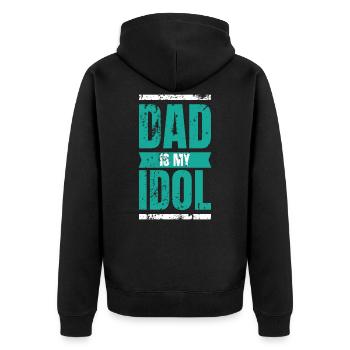 father and son - Unisex Premium Organic Zip Hoodie - black - Back - Nico (187cm)