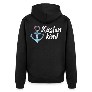 Coastal child anchor ocean sea - Unisex Premium Organic Zip Hoodie - black - Back - Nico (187cm)