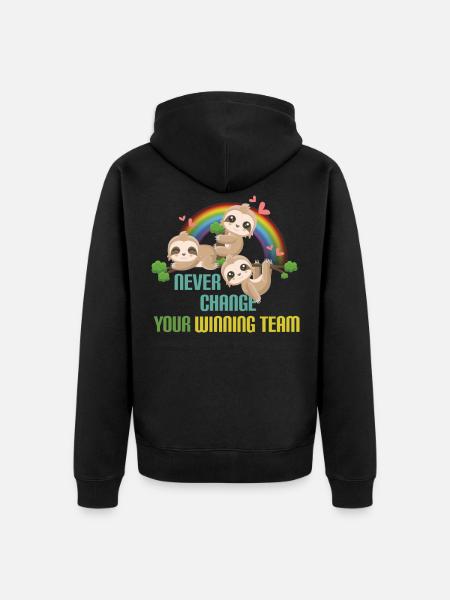 Sloth Team Shirt - Unisex Premium Organic Zip Hoodie - black