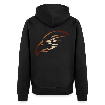 Adlerkopf Steinadler Seeadler - Unisex Premium Bio Zip Hoodie - Schwarz - Hinten - Nico (187cm)