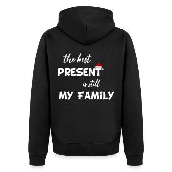 Noël - Le meilleur cadeau, c'est toujours ma famille - Veste à capuche bio Premium Unisexe - noir - Dos - Nico (187cm)