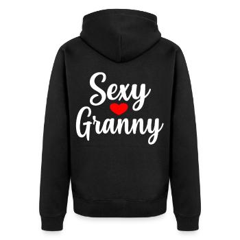 grandma sexy funny gift family - Unisex Premium Organic Zip Hoodie - black - Back - Nico (187cm)