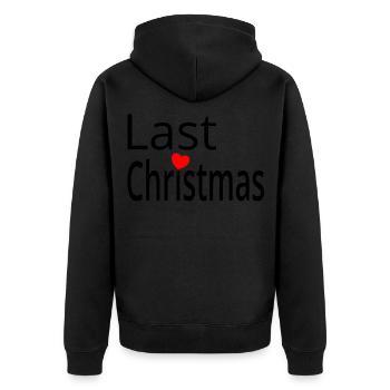 Last Christmas Weihnachten kino Lustig - Unisex Premium Bio Zip Hoodie - Schwarz - Hinten - Nico (187cm)
