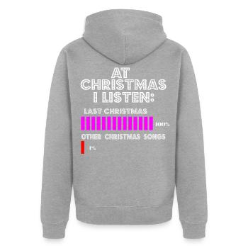 Christmas Song Noël Dernier Cadeau de Christmas - Veste à capuche bio Premium Unisexe - gris chiné - Dos - Nico (187cm)