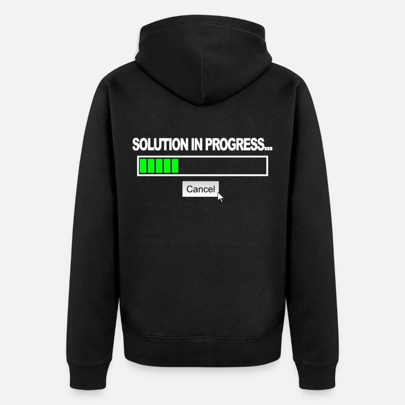 Solution in Progress - Unisex Premium Bio Zip Hoodie - Schwarz