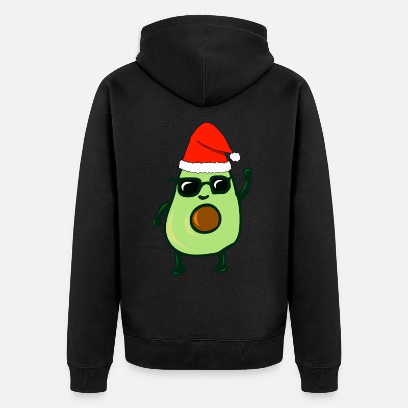 Avocat - Noël - drôle - Veste à capuche bio Premium Unisexe - noir