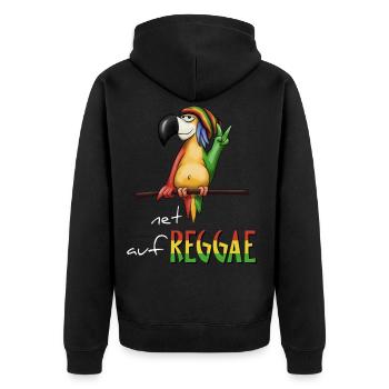 Rasta perroquet Rastafari réfrigéré net - Veste à capuche bio Premium Unisexe - noir - Dos - Nico (187cm)