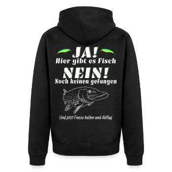Angel Geschenk - Unisex Premium Bio Zip Hoodie - Schwarz - Hinten - Nico (187cm)