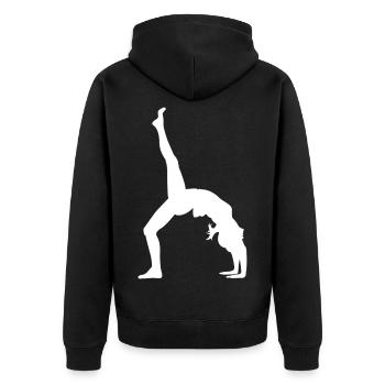 Gymnastik Tänzerin - Unisex Premium Bio Zip Hoodie - Schwarz - Hinten - Nico (187cm)