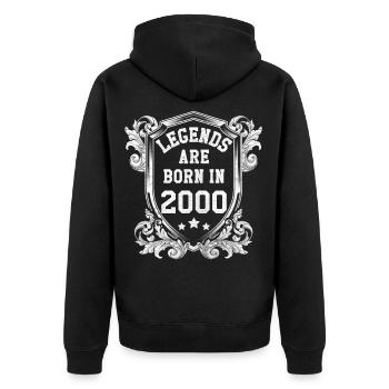 2000 - Veste à capuche bio Premium Unisexe - noir - Dos - Nico (187cm)