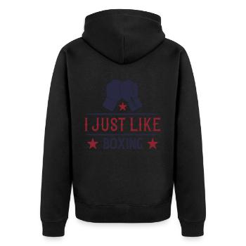 J'aime juste la boxe - Veste à capuche bio Premium Unisexe - noir - Dos - Nico (187cm)