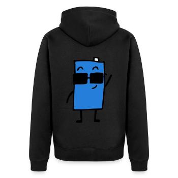 Funny - gift idea - Unisex Premium Organic Zip Hoodie - black - Back - Nico (187cm)