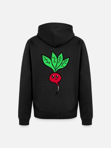Radieschen - Unisex Premium Bio Zip Hoodie - Schwarz